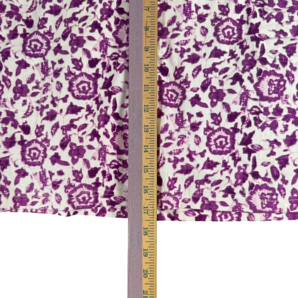 Jones New York Signature Purple White Floral Skort Size L Pockets Stretch Skirt - Picture 2 of 6